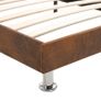 Bed Frame Brown Faux Suede Leather 150x200 cm Image 6