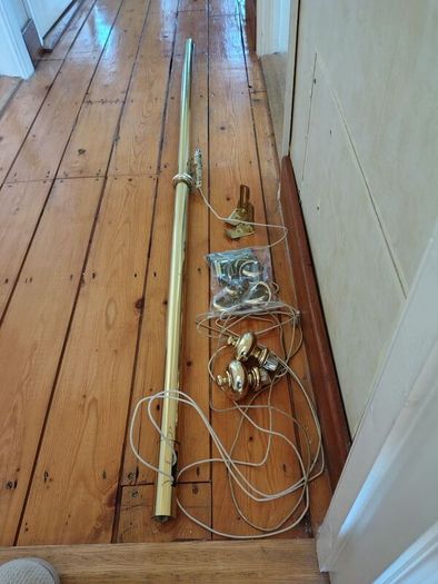Brass coloured curtain track