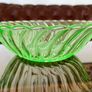 Uranium Green Vintage Glass Carnival Serving Bowl by Bagley UK Image 6