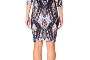 FOREVER UNIQUE Snake Print Fitted Pencil Dress