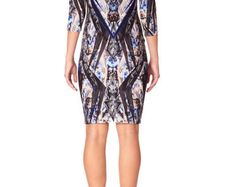 FOREVER UNIQUE Snake Print Fitted Pencil Dress