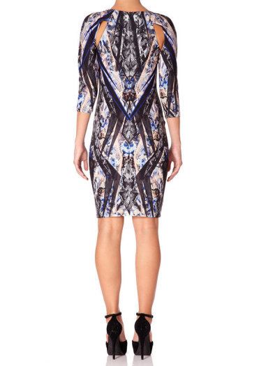 FOREVER UNIQUE Snake Print Fitted Pencil Dress
