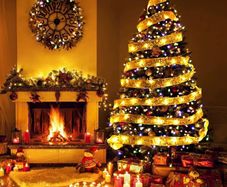 5m Christmas Ribbon Fairy Light Christmas Decoration DIY Bows String Light Tree Ornaments For Home Xmas Decor New Year Navidad
