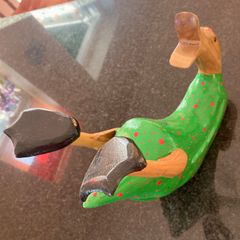 Wooden duck wine holder