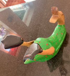Wooden duck wine holder