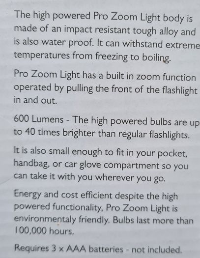 Creative Zoom LED  Torch Flashlight