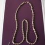 Thick Silver Tone Metal Twisted Rope Necklace 1970s Image 3