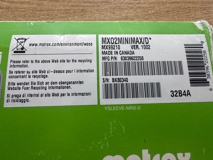 Matrox MX02 Mini Max MX99210 V1002