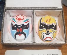 Vintage authentic Beijing Opera Types of Facial Make-Up in clay.