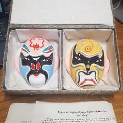 Vintage authentic Beijing Opera Types of Facial Make-Up in clay.
