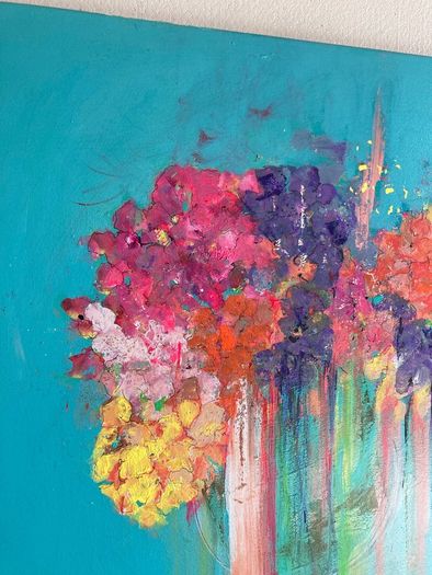 Large Original Abstract Floral Art Painting Irish abstract art Warm Aesthetic
