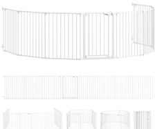 8-Panel Metal Folding Safety Gate & Playpen, 61 x 75 cm Panels (24 x 29.5 in)  White