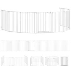 8-Panel Metal Folding Safety Gate & Playpen, 61 x 75 cm Panels (24 x 29.5 in)  White