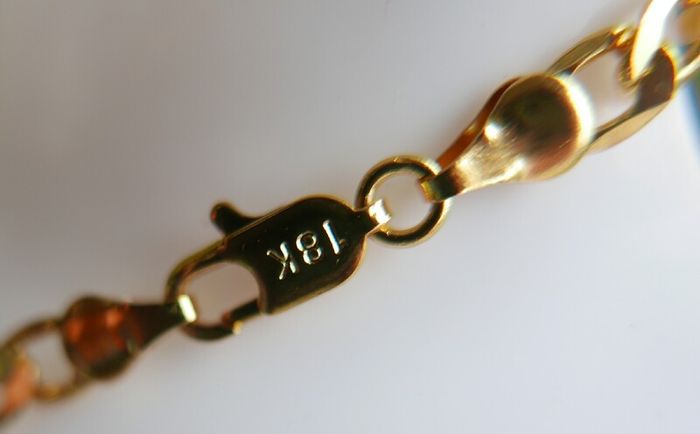 MEN'S 18ct Yellow Gold Plated Figaro Chain Necklace length 16"