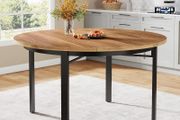 Round Dining Table 4-6 People with Solid Metal Legs