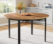 Round Dining Table 4-6 People with Solid Metal Legs