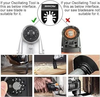 NEW SALE 24PCS Multi Tool Blade Universal Wood Metal Oscillating Multitool Quick Release Saw Blades Fit Fein Multimaster, Ryobi, Milwaukee, Bosch, Dremel, Dewalt, Rockwell, Makita