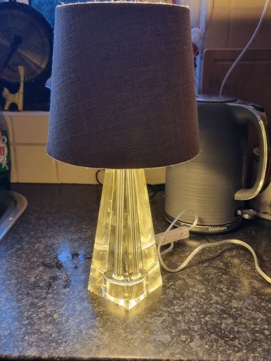 Cyprus Tapered Crystal with Shade Table Lamp