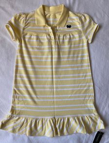 Brand New Girl's Yellow & White Pique Polo Dress | Size 2-3 years