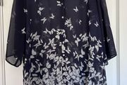 Navy Blue Wallis Sheet V-neck Top size - XL