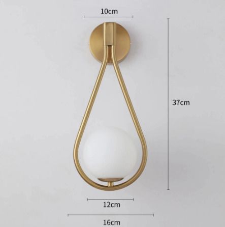 LED Wall Lamps Metal Living Room Lamp Fashion Nordic Bedside Glass Wall Lamp (2 pcs)