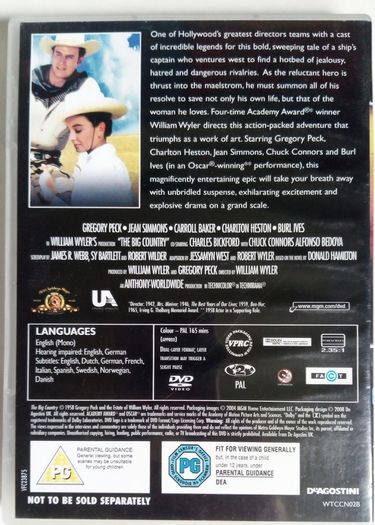 The Big Country [1958] Gregory Peck, Jean Simmons, Charlton Heston, Burl Ives [1xDVD Movie]