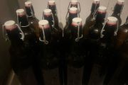 Glass storage empty bottles flip top lid 1 litres