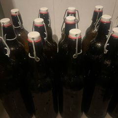 Glass storage empty bottles flip top lid 1 litres