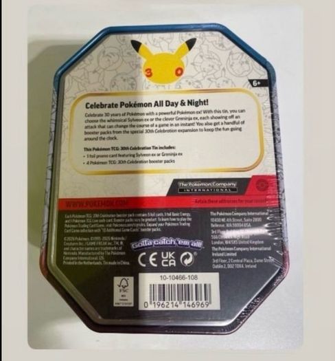 30th Celebration Pokemon Sylveon Ex Tin