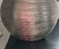 Large silver textured decorative vase - like new
