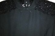 Black lace sequence short's jumpsuit