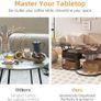 Round Coffee Table - 70cm/50cm Nesting Tables Set of 2, Hydraulic Lift-Top with Hidden Storage, Centre Table for Living Room, Small Space, Home Office Image 8