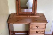 Solid Wooden Dressing Table With Matching Arched Mirror
