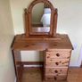 Traditional Solid Wood Dressing Table & Arched Mirror Set Image 2