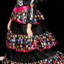 Sugar skull Halloween costume size 9-10 years old with headband included. Like new. Image 6