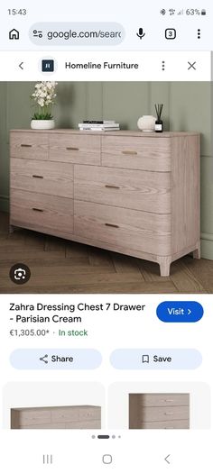 New Zahra 7 drawer chest/sideboard
