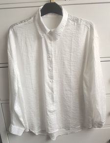 Stradivarius White Crinkle Oversized Shirt XL Brand New