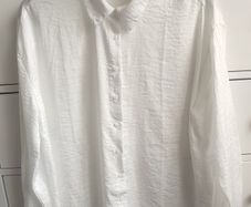 Stradivarius White Crinkle Oversized Shirt XL Brand New
