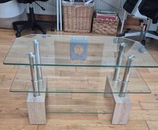 Tempered Glass and Oat effect TV Unit
