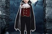 Black Vampire Dracula Cape with Stand-Up Collar - Halloween Costume  for Kids