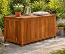 Acacia Wood Garden Storage Box 250L Outdoor Cushion Chest Seat
