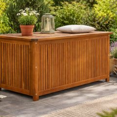 Acacia Wood Garden Storage Box 250L Outdoor Cushion Chest Seat