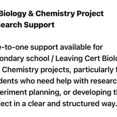 Leaving cert project mentoring for Biology and Chemistry