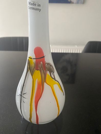 Stunning German art glass  mouth blown vase
