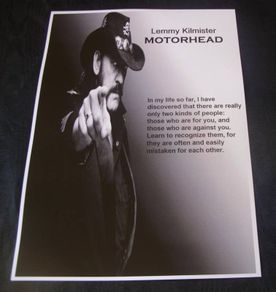 Motorhead-Lemmy Kilmister Quote - A3 size Poster Print