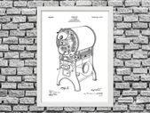 Prints With Personality - Patent Drawing Print - Coffee Roaster - A4 Framed