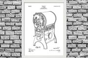 Prints With Personality - Patent Drawing Print - Coffee Roaster - A4 Framed