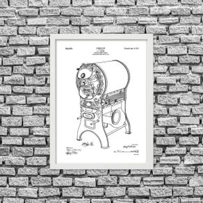 Prints With Personality - Patent Drawing Print - Coffee Roaster - A4 Framed