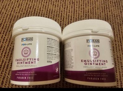 Two Brand New Sealed Foran For- Life Emulsifying Ointment 500g Each