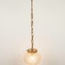 Vintage Textured Glass & Brass Pendant Light Image 4